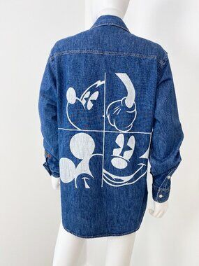 JC de Castelbajac Mickey Mouse Denim Shirt Size Men S or Women L/XL, Spring 2012